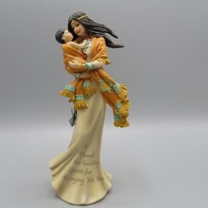 Hamilton A Love Eternal Collection Native American Mother & Child Resin Figure 5